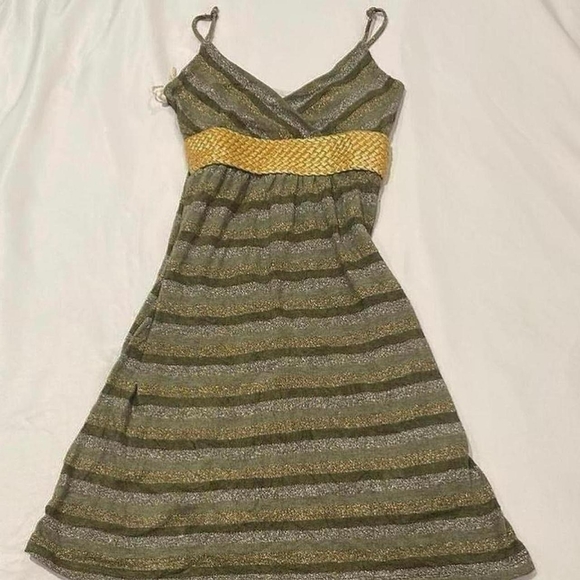 Charlotte Russe Dresses & Skirts - Charlotte Russe Green and Gold Striped Dress